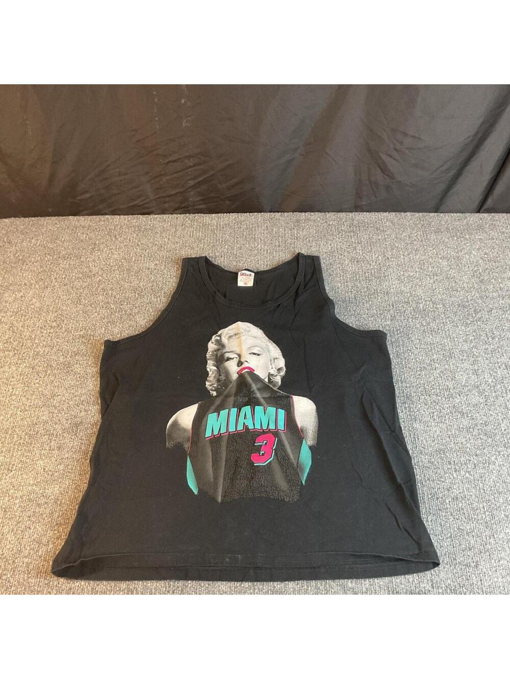 Anvil Miami Heat #3 Sleeveless Tank Top XL Black NBA Basketball Shirt